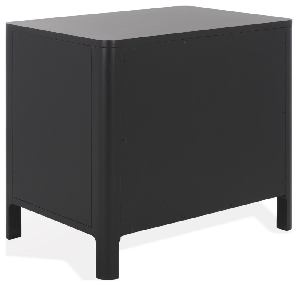 Safavieh Couture Abbiava 1 Drawer Wood Nightstand, Black