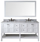 Winterfell 72" Double Bathroom Vanity Set White, Marbel Countertop
