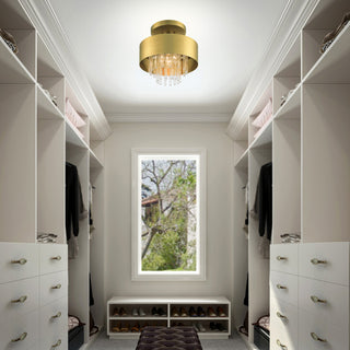 Livex Lighting Orenburg 3 Light Natural Brass Semi-Flush