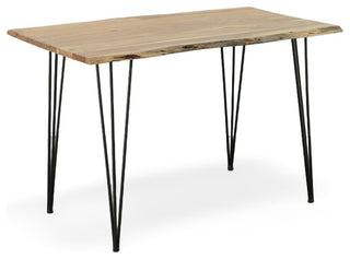 Seti Live Edge Dining Table, Natural and Black