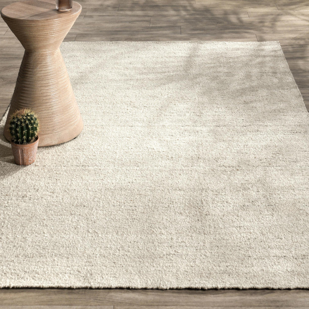 Blythe Hand Woven Performance Natural Fabric Area Rug, Cream, 8x10