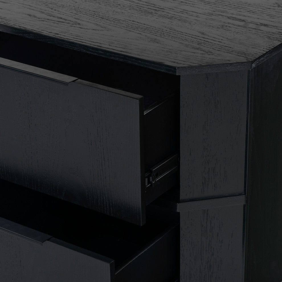 Safavieh Couture Aerilyn 2 Drawer Nightstand, Black