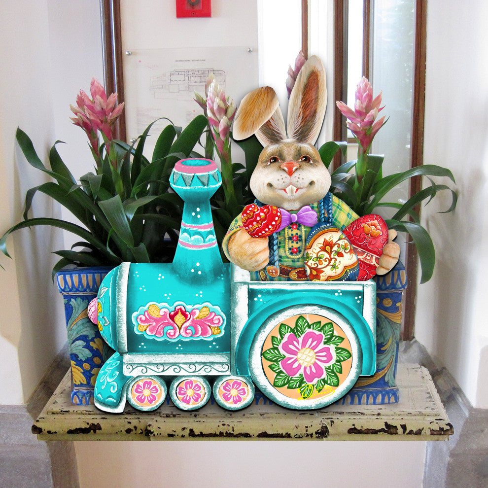 Village Train Ride Bunny Wood Set of 2