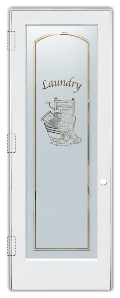 Laundry Door - Thru the Wringer - Primed - 30" x 96" - Knob on Right - Push Open