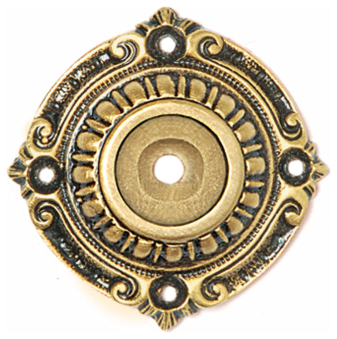 Queensway Back Plate Antique Pewter, 24k Satin Gold
