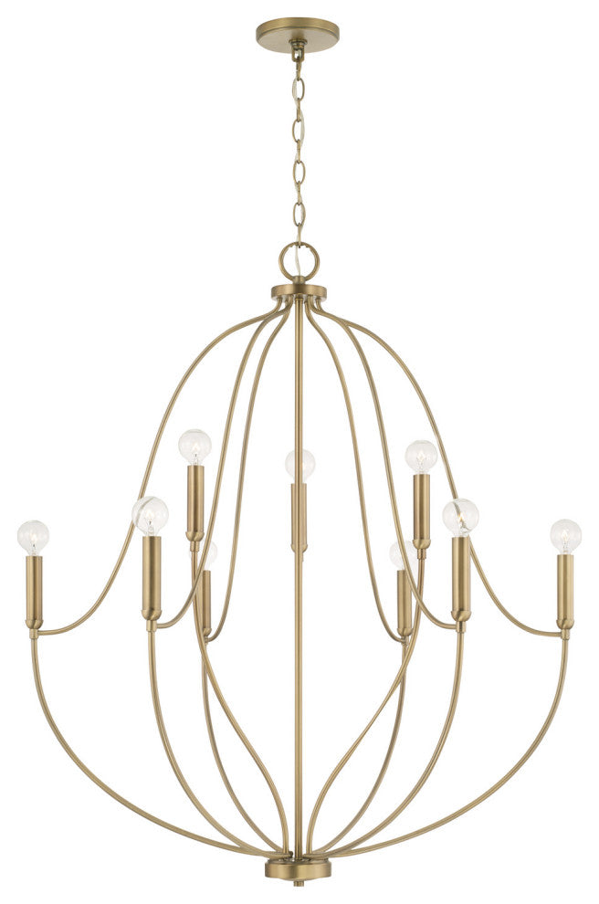 Capital Lighting, 447091AD, 32.5"Wx38"H 9-Light Chandelier