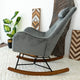 Rumi Mid-Century Modern Indoor Nursery Rocking Chair, Dark Grey