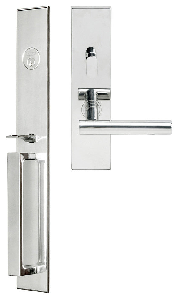Copenhagen Lever, Mortise Entry Handleset, RHR, Polished Stainless Steel