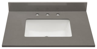 Madrid Bathroom Vanity Countertop, Concrete Gray With White Sink, 31"