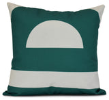 Lock, Geometric Print Outdoor Pillow, Green, 16"x16"