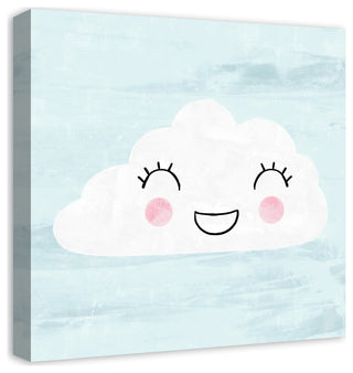 Happy Cloud In Blue Sky 20x20 Canvas Wall Art