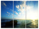 "Evening Sea With Calm Waters" Beach Metal Wall Art, 3 Panels, 36"x28"