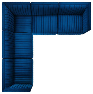 Conjure Channel Tufted Performance Velvet 5-Piece Sectional, Gold Navy
