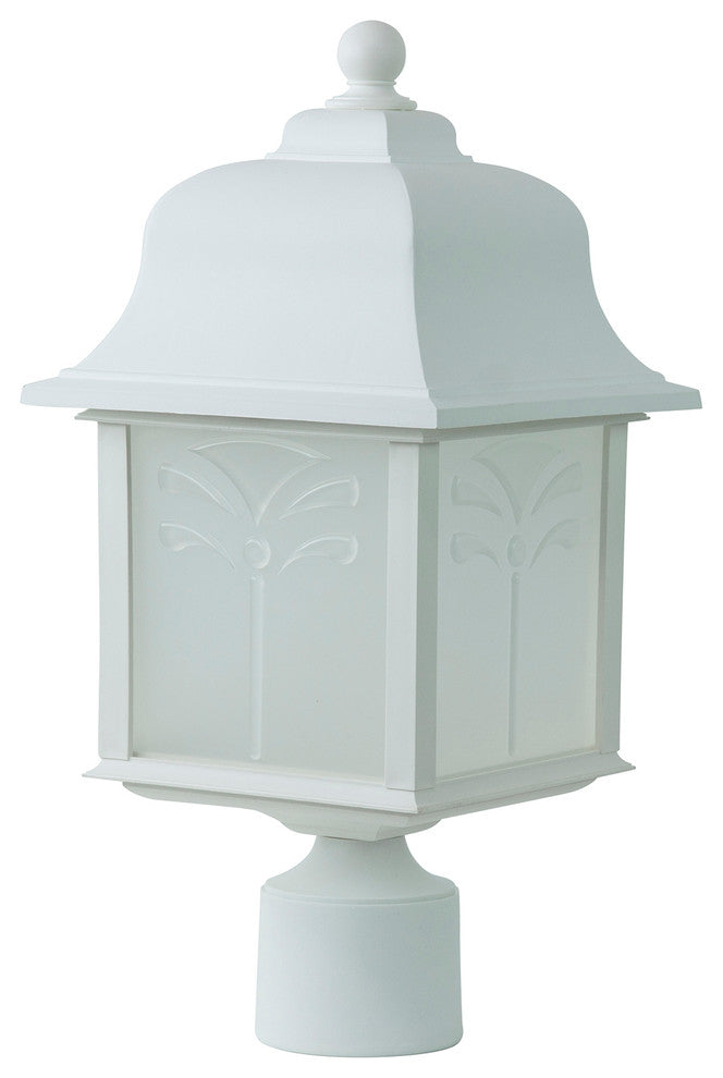 Decorative Outdoor Energy Saving Orchid Post Fixture White Frost Lens