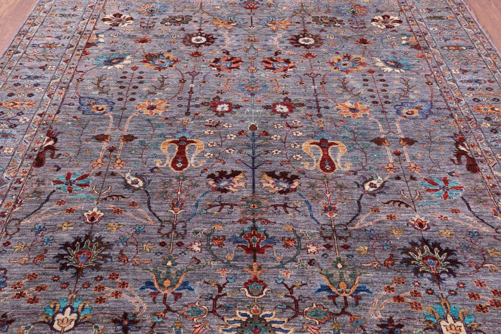 8' 4" X 9' 7" Persian Tabriz Hand Knotted Wool Rug Q9825