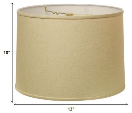 13" Parchment Beige Throwback Drum Linen Lampshade