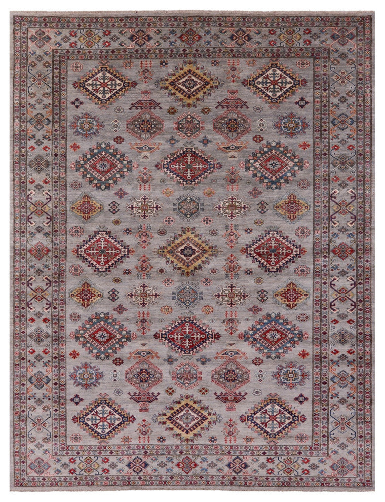 8' 10" X 11' 5" Super Kazak Hand Knotted Wool Rug Q9508