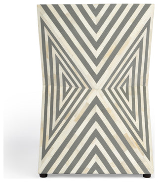 Butler Anais White and Gray Bone Inlay End Table
