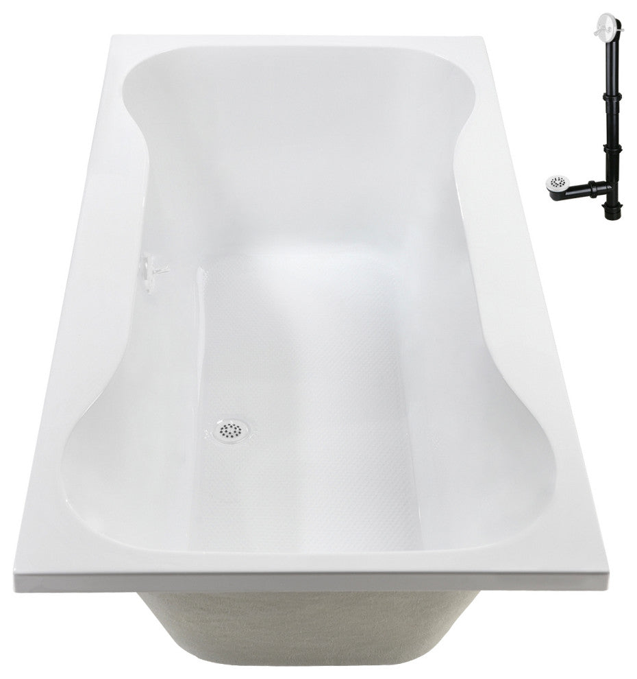 Streamline 72 in. x 36 in. Acrylic Drop-In Bathtub, Glossy White