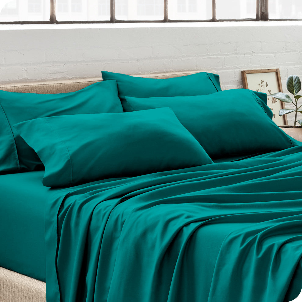 Bare Home Microfiber Pillowcases - Multi-Pack, Emerald, King, Set of 4