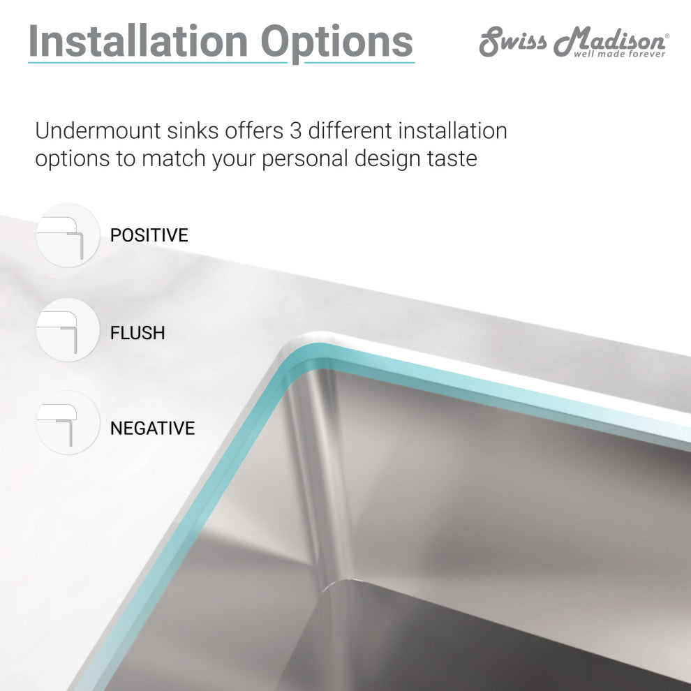 32"x21" Stainless Steel, Dual Basin, Undermount Kitchen Sink