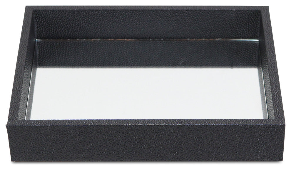 Bubble Mirrored Tray, 10", Black