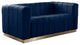 Marlon Velvet Upholstered Loveseat, Navy