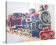 Marmont Hill, "Vintage Train" by Reesa Qualia Painting on Wrapped Canvas, 60x40