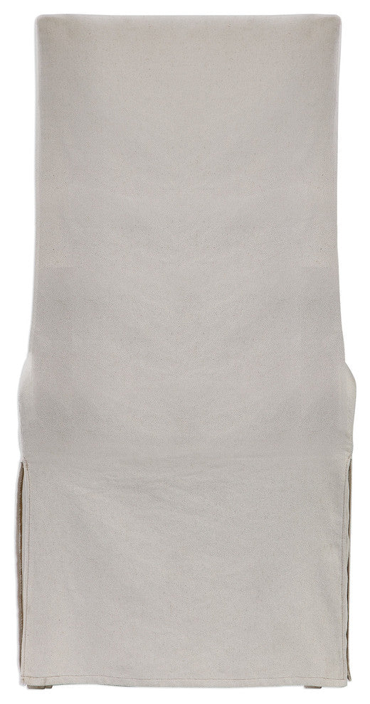 Coley White Linen Armless Chair