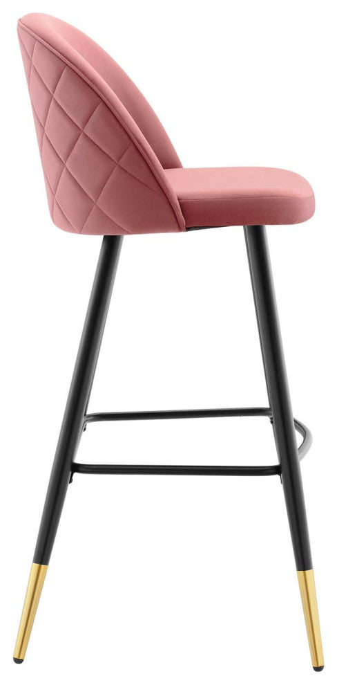 Cordial Performance Velvet Bar Stools - Set of 2-Dusty Rose