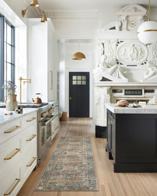 Margot Oriental Terracotta/Lagoon Area Rug, 7'6"x9'6"