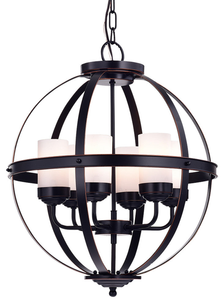 WAREHOUSE OF TIFFANY'S RL8132ORB-CG Almog 22 in. 6-Light Indoor Brown Finish