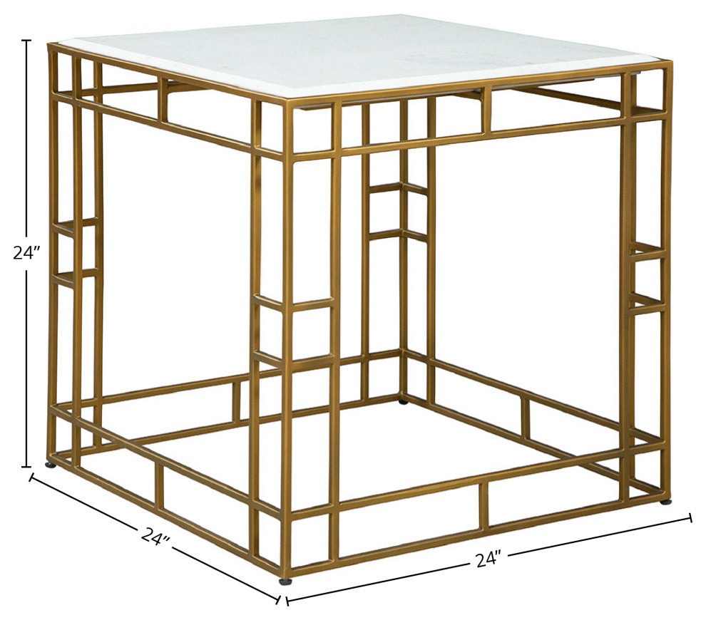 Cubes Aluminum Side Table, Gold