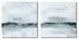 Rainy Day Abstract Field Landscape Busy Grey Green,17 x 17