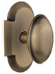 Cottage Plate Passage Homestead Knob, Antique Brass