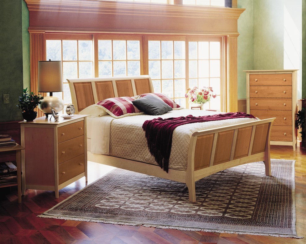 Copeland Sarah 51In Sleigh Bed With High Footboard, Cognac Cherry, Cal King