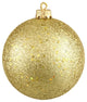 Vegas Gold Holographic Glitter Shatterproof Christmas Ball Ornament 4" 100mm