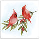Two Cardinals On Leaves 3 16x16 Canvas Wall Art