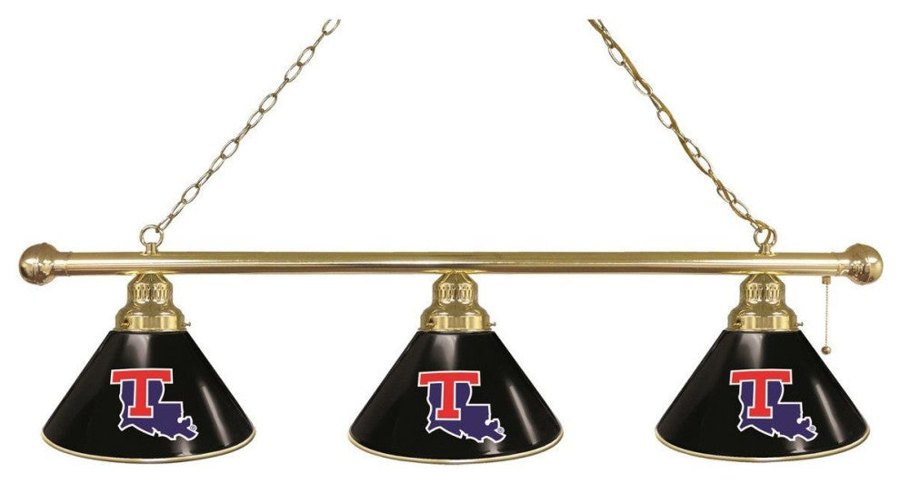 Holland Louisiana Tech University 3-Shade Billiard Light - Brass