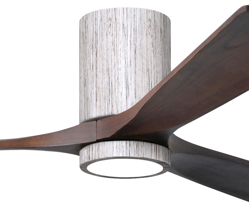 Irene-3HLK  3-Blade Flush Mount Ceiling Fan, Integrated LED, Barnwood Tone/Walnut Tone, 60