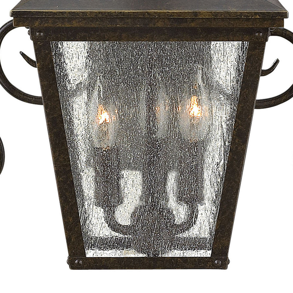 Hinkley Trellis Small Wall Mount Lantern With Scroll, Regency Bronze