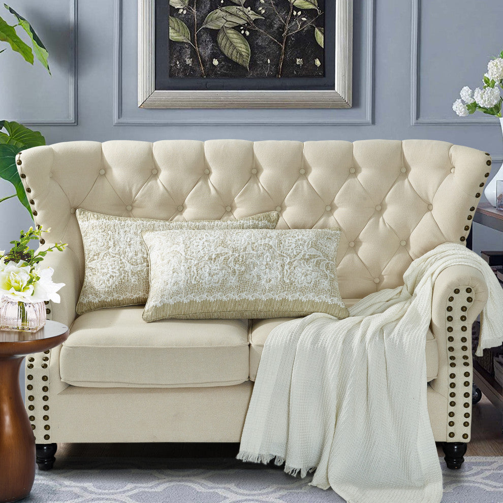 Printed Microfiber Pillow Covers, Set of 2, Emma Taupe