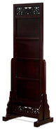 Dark Cherry Dragon Motif Elmwood Chinese Full Length Floor Mirror