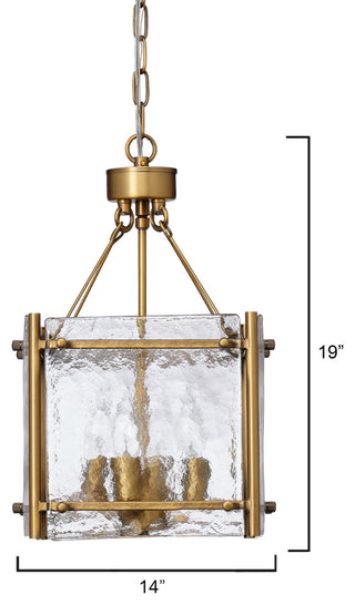 Glenn Round Metal Chandelier, Antique Brass, Small