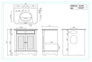 32" Fairfield Rustic Beige Bathroom Vanity