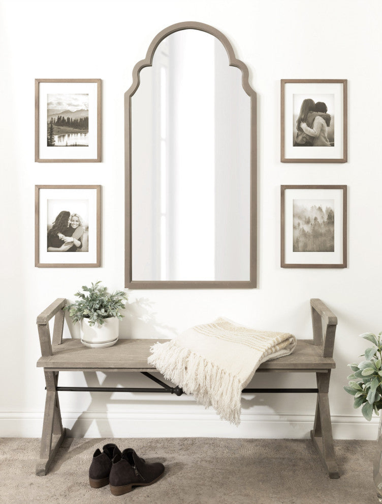 Hogan Arch Framed Mirror, Gray, 24"x48"