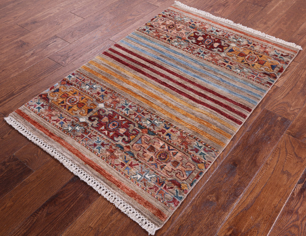 2' 8" X 4' 0" Khorjin Super Kazak Hand Knotted Wool Rug Q10231
