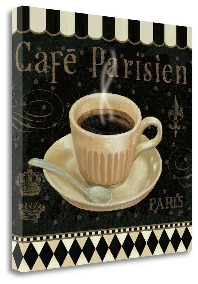 "Cafe Parisien I" By Daphne Brissonnet, Giclee Print on Gallery Wrap Canvas
