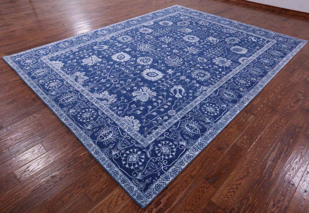 Persian Hand Knotted Wool and Silk Rug 9' 1" X 12' 2" Q12083