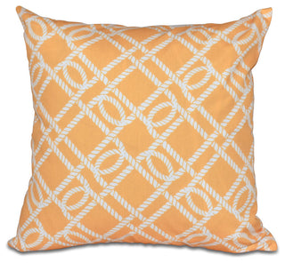 Know The Ropes, Geometric Print Pillow, Yellow, 18"x18"
